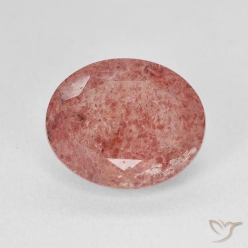 4.55ct Natural Medium Pink Strawberry Quartz, Oval, Translucent