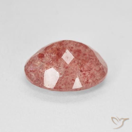 Strawberry Quartz Gemstone in 12 x 10 mm (calibrated) Size for Sale, Strawberry Quartz Stone in Medium Pink Color