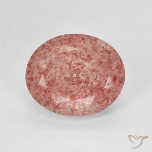 4.52ct Natural Peach Rose Pink Strawberry Quartz, Oval, Translucent