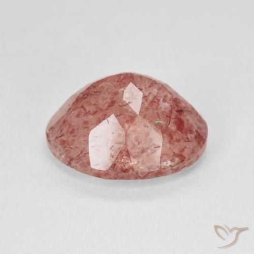 Strawberry Quartz Gemstone in 12 x 10 mm (calibrated) Size for Sale, Strawberry Quartz Stone in Peach Rose Pink Color