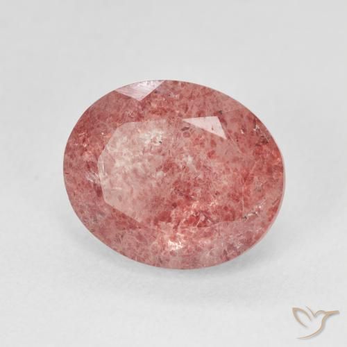 4.79 ct Pink Strawberry Quartz Stone, Natural Strawberry Quartz in Oval Facet Shape for Sale