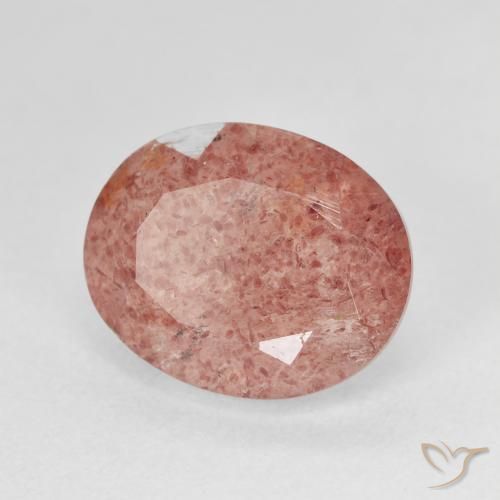 4.64 ct Red Strawberry Quartz Stone, Natural Strawberry Quartz in Oval Facet Shape for Sale