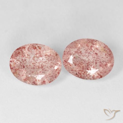 4.56 ctw Pink Strawberry Quartz Stones, Natural Strawberry Quartz in Oval Facet Shape for Sale