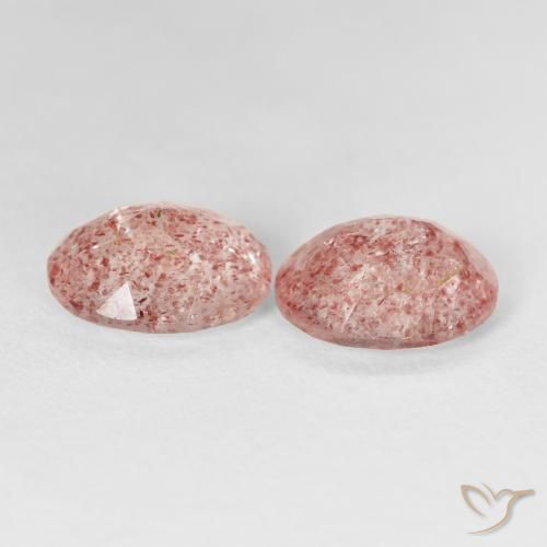 Strawberry Quartz Gemstones in 10 x 8 mm (calibrated) Size for Sale, Strawberry Quartz Stones in Light Pink Color