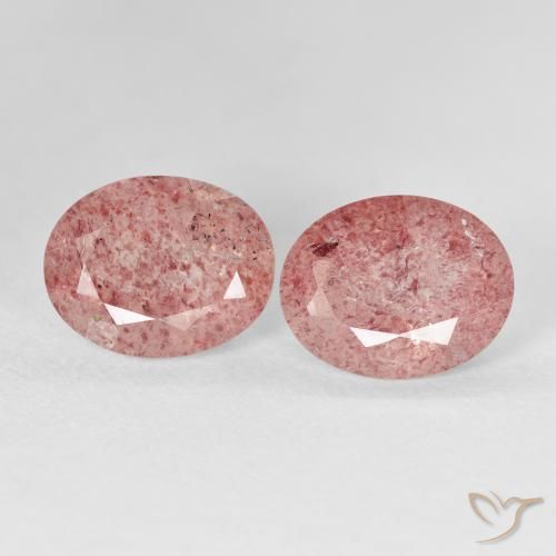 5.15ctw Natural Medium Light-Pink Strawberry Quartz, Oval, Transparent