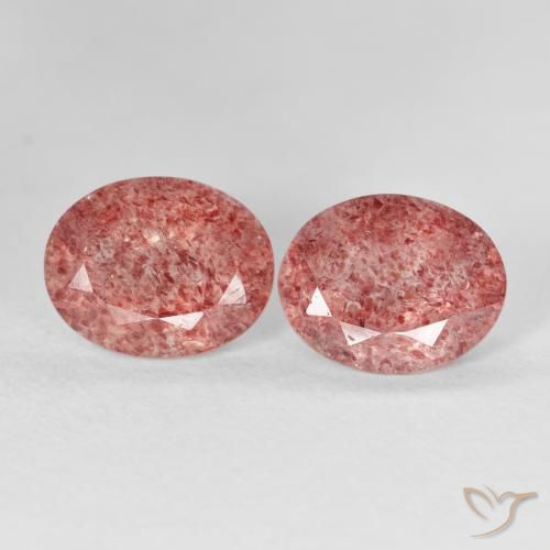 5.10ctw Natural Raspberry Pink Strawberry Quartz, Oval, Transparent