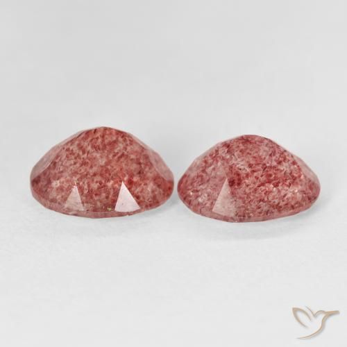 Strawberry Quartz Gemstones in 10 x 8 mm (calibrated) Size for Sale, Strawberry Quartz Stones in Raspberry Pink Color