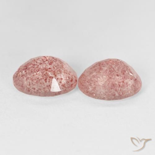 Strawberry Quartz Gemstones in 10 x 8 mm (calibrated) Size for Sale, Strawberry Quartz Stones in Earthy Pink Color