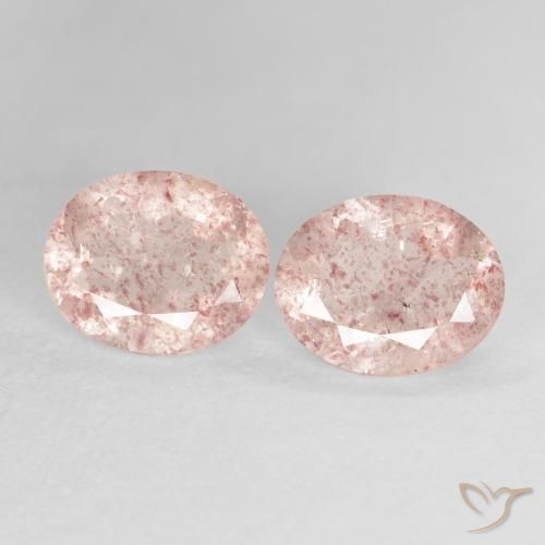 4.37ctw Natural Light Pink Strawberry Quartz, Oval, Transparent