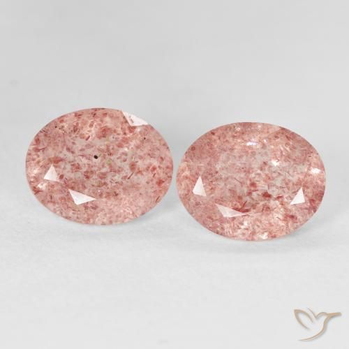 4.76ctw Natural Light Rose Pink Strawberry Quartz, Oval, Transparent