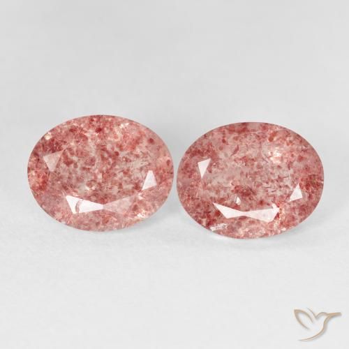4.46ctw Natural Raspberry Pink Strawberry Quartz, Oval, Transparent