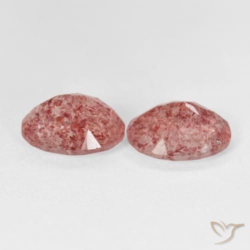 Strawberry Quartz Gemstones in 10 x 8 mm (calibrated) Size for Sale, Strawberry Quartz Stones in Raspberry Pink Color