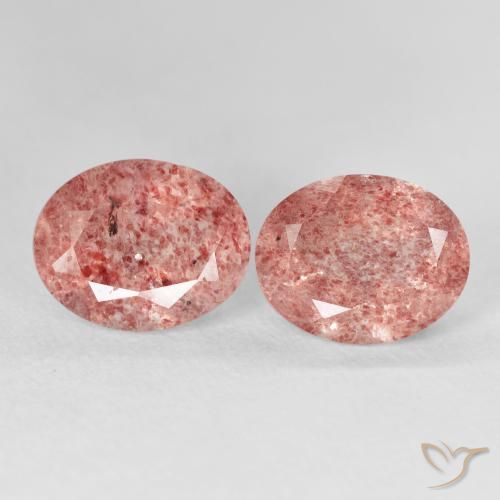 5.80ctw Natural Medium Pink Strawberry Quartz, Oval, Transparent