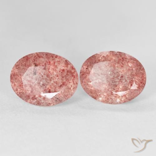 5.80 ctw Pink Strawberry Quartz Stones, Natural Strawberry Quartz in Oval Facet Shape for Sale
