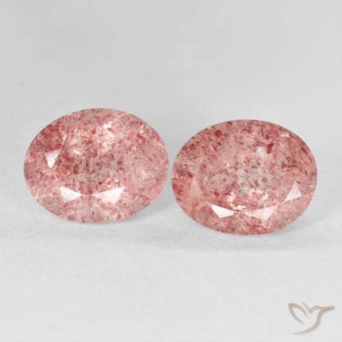5.71ctw Natural Light Rose Pink Strawberry Quartz, Oval, Transparent
