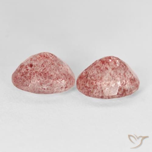 Strawberry Quartz Gemstones in 10 x 8 mm (calibrated) Size for Sale, Strawberry Quartz Stones in Light Rose Pink Color