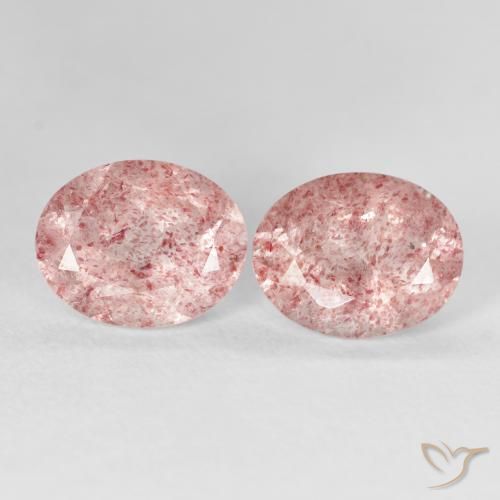 5.22ctw Natural Light Pink Strawberry Quartz, Oval, Transparent