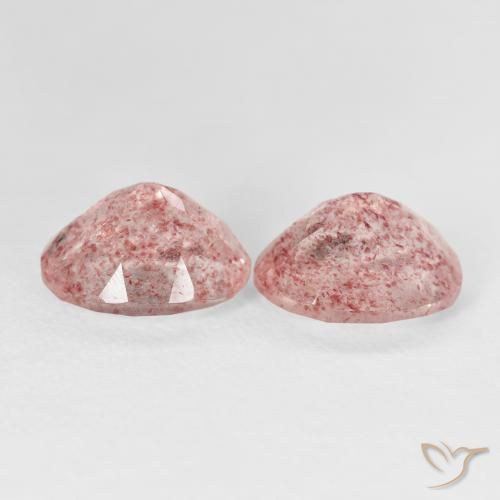 Strawberry Quartz Gemstones in 10 x 8 mm (calibrated) Size for Sale, Strawberry Quartz Stones in Light Pink Color