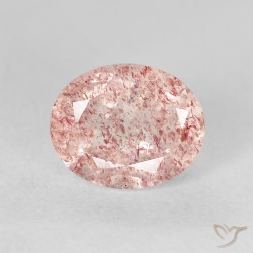 3.06ct Natural Light Pink Strawberry Quartz, Oval, Transparent
