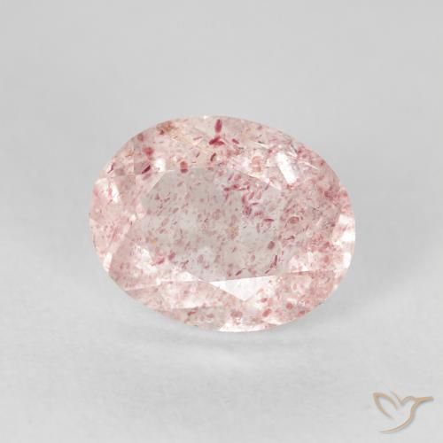 2.58 ct Pink Strawberry Quartz Stone, Natural Strawberry Quartz in Oval Facet Shape for Sale