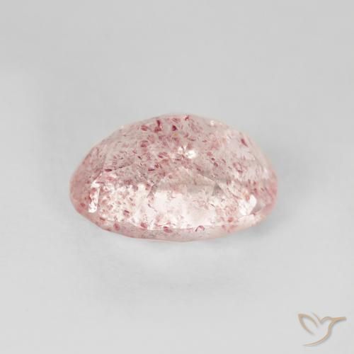 Strawberry Quartz Gemstone in 10 x 8 mm (calibrated) Size for Sale, Strawberry Quartz Stone in Light Pink Color