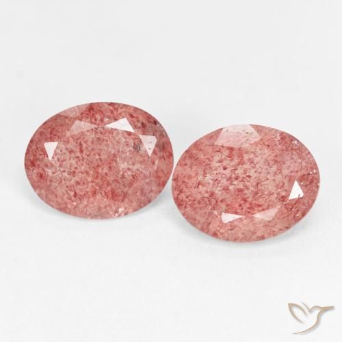 4.29ctw Natural Raspberry Pink Strawberry Quartz, Oval, Transparent