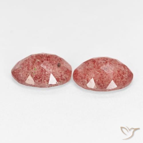 Strawberry Quartz Gemstones in 10 x 8 mm (calibrated) Size for Sale, Strawberry Quartz Stones in Raspberry Pink Color