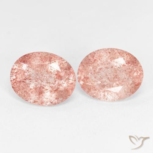 4.67 ctw Pink Strawberry Quartz Stones, Natural Strawberry Quartz in Oval Facet Shape for Sale