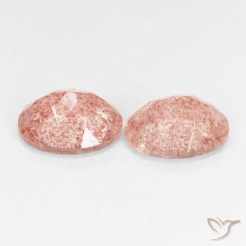 Strawberry Quartz Gemstones in 10 x 8 mm (calibrated) Size for Sale, Strawberry Quartz Stones in Earthy Pink Color