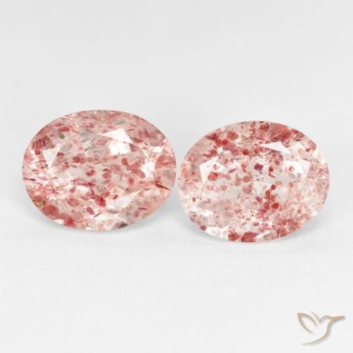 5.24ctw Natural Earthy Pink Strawberry Quartz, Oval, Transparent