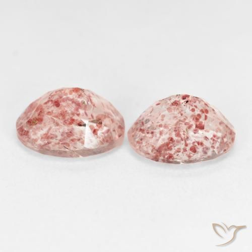 Strawberry Quartz Gemstones in 10 x 8 mm (calibrated) Size for Sale, Strawberry Quartz Stones in Earthy Pink Color
