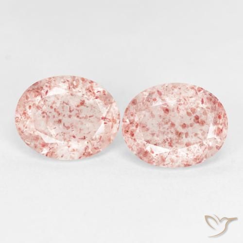5.18ctw Natural Orange Pink Strawberry Quartz, Oval, Transparent