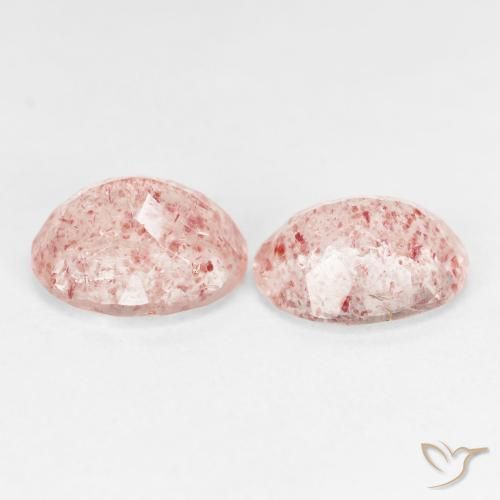 Strawberry Quartz Gemstones in 10 x 8 mm (calibrated) Size for Sale, Strawberry Quartz Stones in Light Pink Color