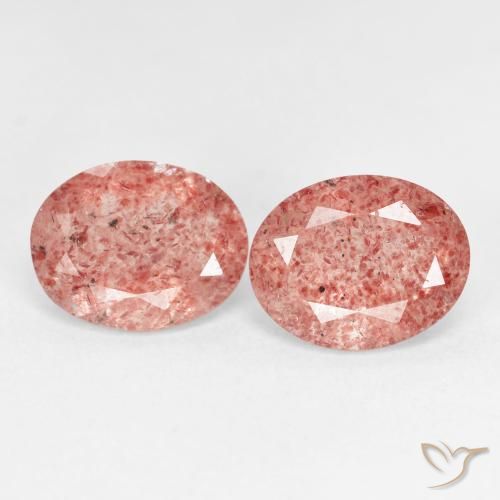4.65ctw Natural Medium Pink Strawberry Quartz, Oval, Transparent