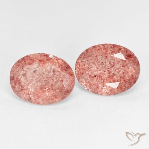 4.65 ctw Pink Strawberry Quartz Stones, Natural Strawberry Quartz in Oval Facet Shape for Sale