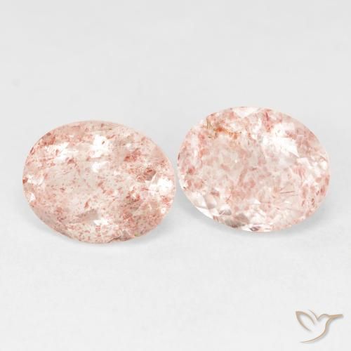5.59 ctw Pink Strawberry Quartz Stones, Natural Strawberry Quartz in Oval Facet Shape for Sale