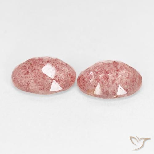 Strawberry Quartz Gemstones in 10 x 8 mm (calibrated) Size for Sale, Strawberry Quartz Stones in Light Pink Color