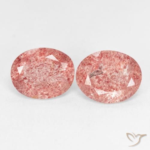 4.82ctw Natural Indian Red Strawberry Quartz, Oval, Transparent