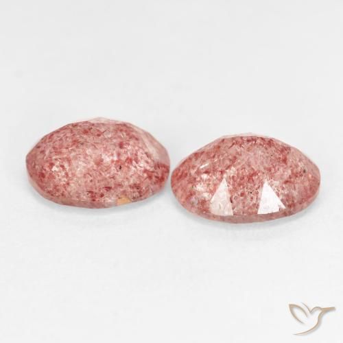 Strawberry Quartz Gemstones in 10 x 8 mm (calibrated) Size for Sale, Strawberry Quartz Stones in Indian Red Color