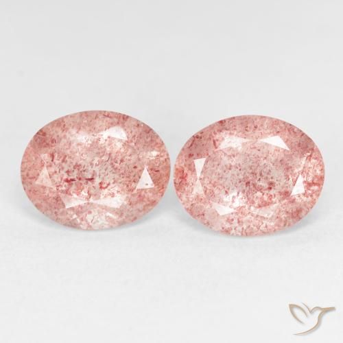 4.88ctw Natural Light Pink Strawberry Quartz, Oval, Transparent