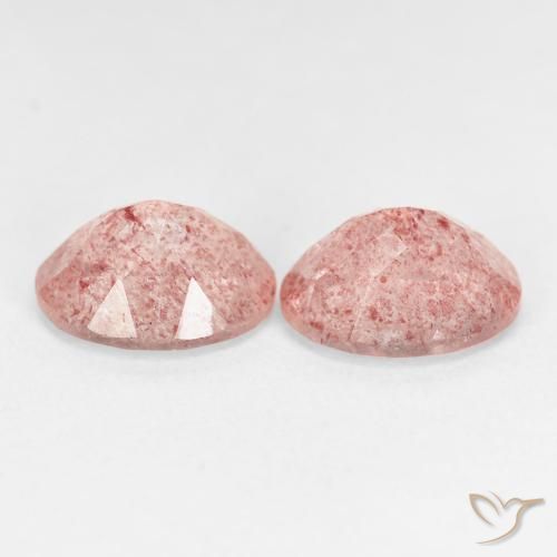 Strawberry Quartz Gemstones in 10 x 8 mm (calibrated) Size for Sale, Strawberry Quartz Stones in Light Pink Color