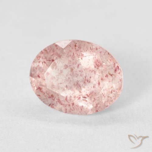 2.74 ct Pink Strawberry Quartz Stone, Natural Strawberry Quartz in Oval Facet Shape for Sale