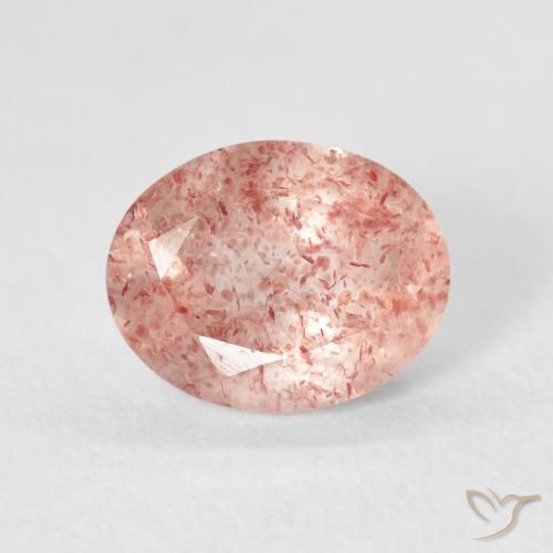 2.61ct Natural Orange Pink Strawberry Quartz, Oval, Transparent