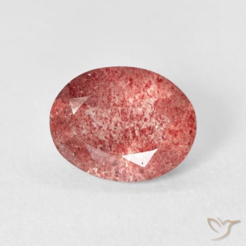 2.20 ct Pink Strawberry Quartz Stone, Natural Strawberry Quartz in Oval Facet Shape for Sale