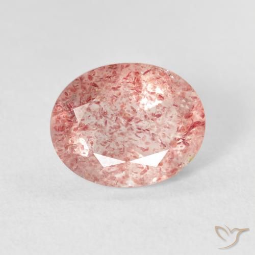 2.71ct Natural Light Rose Pink Strawberry Quartz, Oval, Transparent