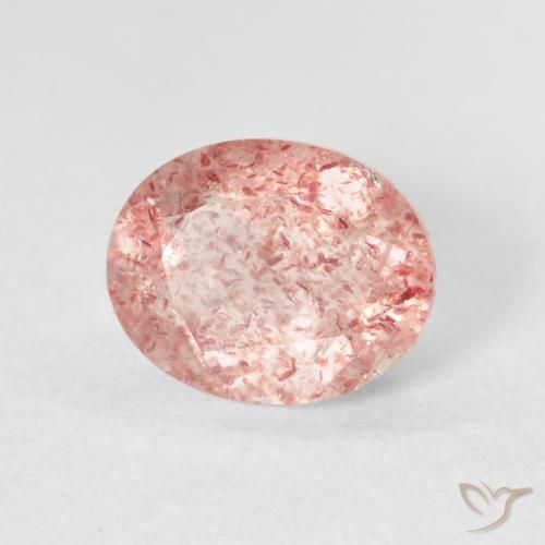 2.71 ct Pink Strawberry Quartz Stone, Natural Strawberry Quartz in Oval Facet Shape for Sale