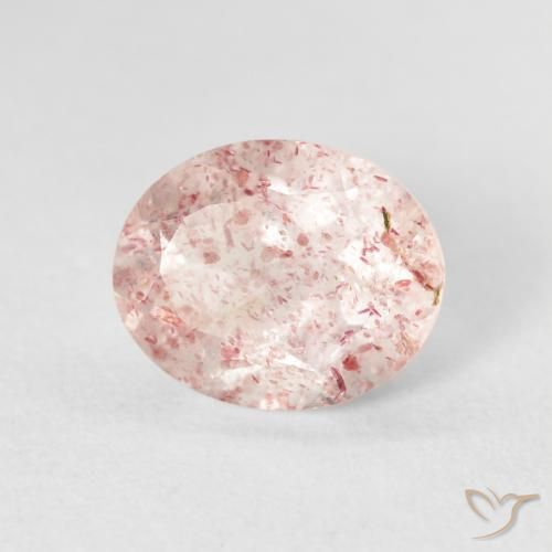 2.65 ct Pink Strawberry Quartz Stone, Natural Strawberry Quartz in Oval Facet Shape for Sale