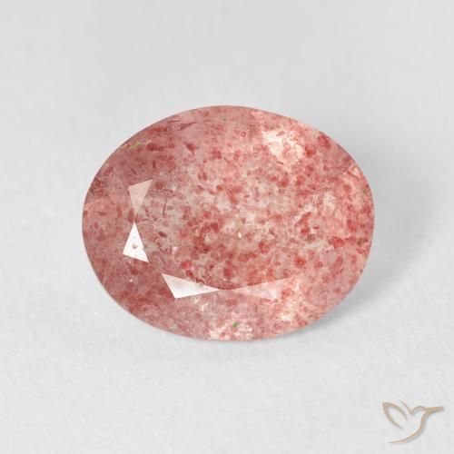 2.88ct Natural Light Rose Pink Strawberry Quartz, Oval, Transparent