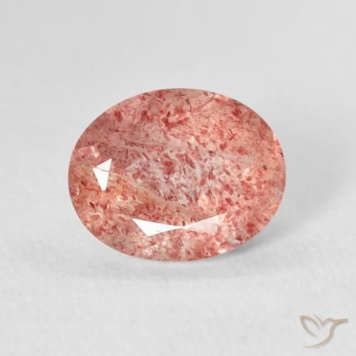2.44ct Natural Medium Pink Strawberry Quartz, Oval, Transparent