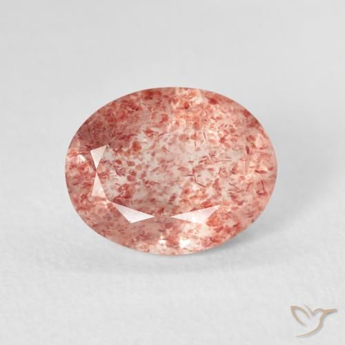 2.30ct Natural Medium Light-Pink Strawberry Quartz, Oval, Transparent